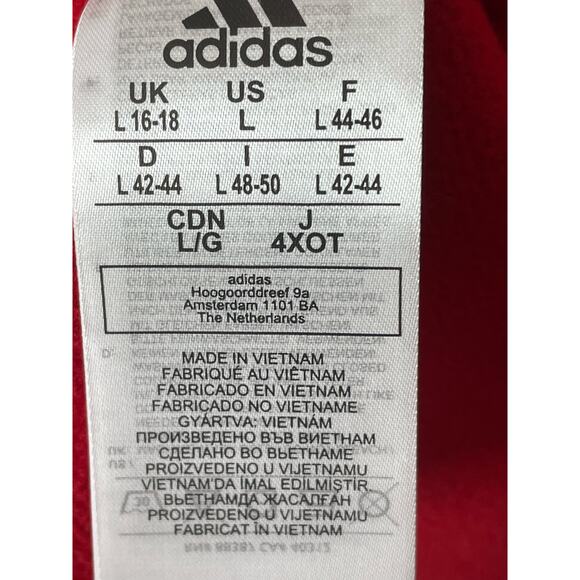 adidas Womens Red Pullover 1/4 zip Fleece lined Shirt FT3334 Size Large 1/2 Zip - Picture 5 of 6